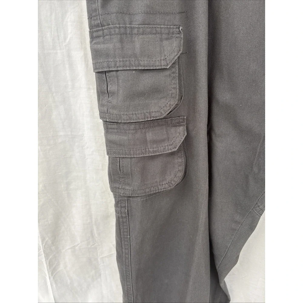 Wrangler Cargo Pants Mens 42X30 Gray 7 Pockets Regular Taper Outdoor Canvas